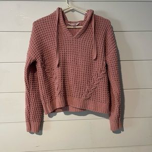 Super cute knitted hooded sweater size Large 11-13.